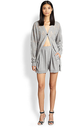 Alexander Wang Wool & Cashmere Cardigan-and-Shorts Jumpsuit