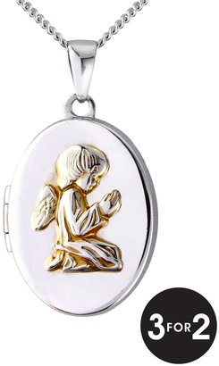 KeepSafe Angel Locket In Sterling Silver With A Yellow Rhodium Finish
