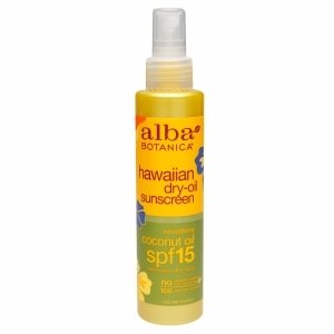 Alba Hawaiian Dry-Oil Natural Sunscreen, SPF 15, Nourishing Coconut Oil