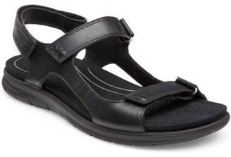 Ecco Black 'Babett' Womens Rip-Tape Leather Sandals