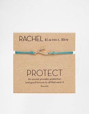 Rachel Roy Wishbone Charm Slider Friendship Bracelet - Blue