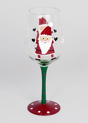 Hand Painted Santa Wine Glass (22.8cm)