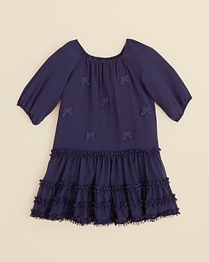 Us Angels Girls' Chiffon Bow Dress - Sizes 2-6X