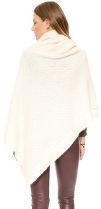 Nili Lotan Seed Stitch Cape with Cable Knit Detail