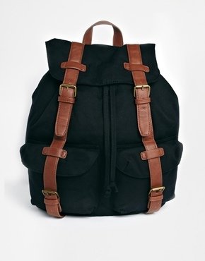 ASOS Backpack with Contrast Straps - black