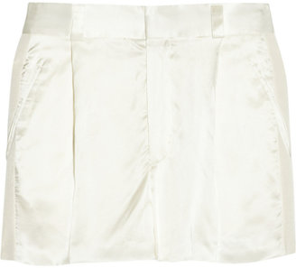 Haider Ackermann Grosgrain-trimmed silk-satin shorts