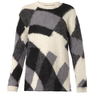 McQ Patchwork-knit mohair-blend sweater