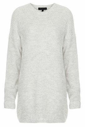 Topshop Womens TALL Ribbed Grunge Sweater - Grey