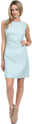 Phoebe Couture Phoebe Drop Waist Jacquard Dress in Mint