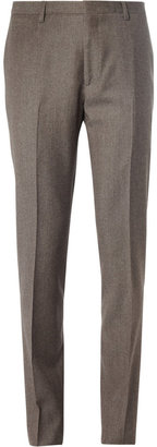 Calvin Klein Collection Brown Brushed-Wool Suit Trousers