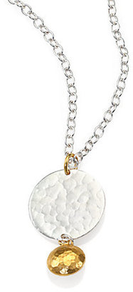 Gurhan Lush 24K Yellow Gold & Sterling Silver Drop Flake Pendant Necklace