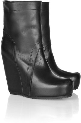 Rick Owens Leather wedge ankle boots