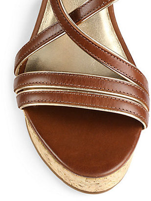 Kate Spade Tender Leather Cork Wedge Sandals
