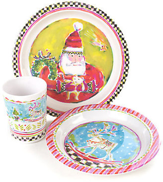 Mackenzie Childs Cookies & Cheer Handpainted Holiday Plate Set