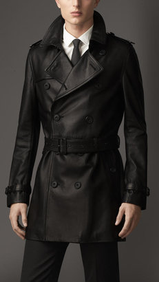 Burberry Nappa Leather Trench Coat