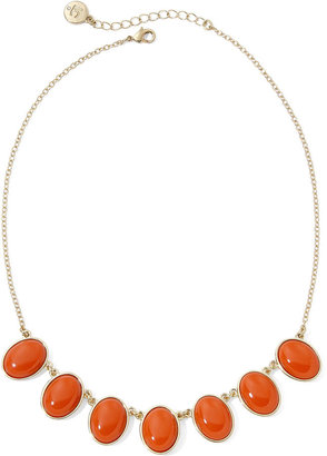 Liz Claiborne Coral Stone Gold-Tone Collar Necklace