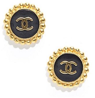 Chanel Pre-Owned Vintage CC Gold Clip On Earrings