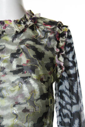 Michael Van Der Ham NWT Watercolor Organza Chiffon Cutout Maxi Dress Sz 8 $2415