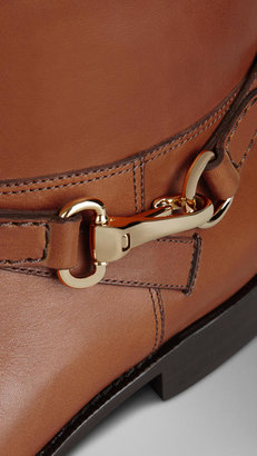 Burberry Buckle Detail Leather Boots