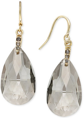 Alfani Gold-Tone Black Diamond Crystal Teardrop Earrings