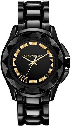 Karl Lagerfeld Paris Women's Black Ion-Plated Stainless Steel Bracelet Watch 36mm KL1006