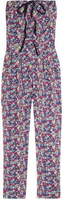 Band Of Outsiders Floral-print strapless twill jumpsuit