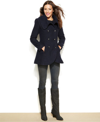 Jessica Simpson Envelope-Collar Double-Breasted Coat