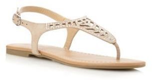 Call it SPRING Tan 'Brilawen' iridescent embellished toe post sandals