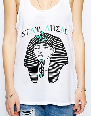 Illustrated People Stay Ahead White Classic Racerback Top