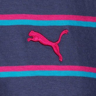 Puma Striped Cotton Jersey Short-Sleeved Polo Shirt
