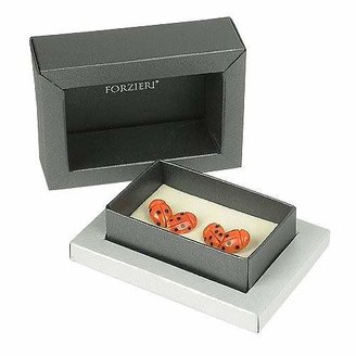 Forzieri Vintage Ladybug Coral and Onyx 18K Gold Cufflinks