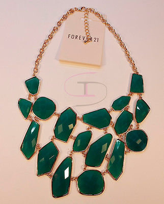 Forever 21 Teal/Gold   Necklace  As Pictured !!!!! Must Have !!!!