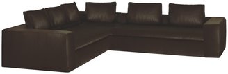 SIDNEY leather right-arm sofa bed