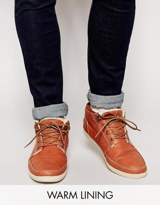 ASOS Ones + Twos Ones + Twos Chukka Trainers With Shearling Look Lining