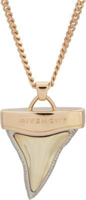 Givenchy Brass & Palladium Shark Tooth Pendant Necklace