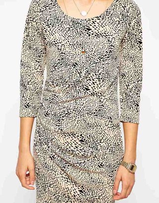 Vila Long Sleeve Cheetah Print Dress