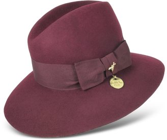 Patrizia Pepe Dark Purple Wool Fedora Hat