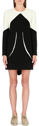 Thom Browne Contrast-panel wool-crepe dress Black/white