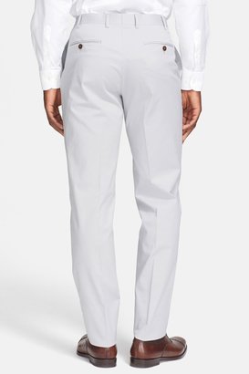 Canali Flat Front Cotton Blend Trousers