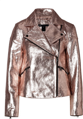 Marc by Marc Jacobs Metallic Leather Jacket in Blush Foil