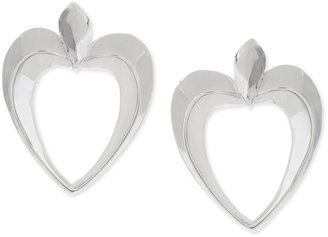 Robert Lee Morris Soho Earrings, Silver-Tone Sculptural Heart Drop Earrings