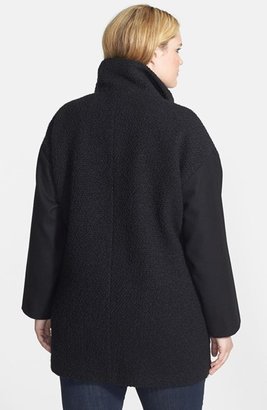 MICHAEL Michael Kors Zip Front Bouclé Wool Blend Coat (Plus Size)