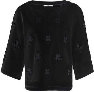 Tibi Embroidered Cut-Out Top