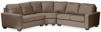 Asstd National Brand Leather Possibilities Track-Arm 3-pc. Loveseat Sectional