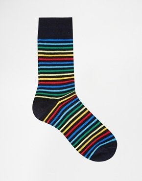 ASOS Socks With Narrow Stripe - navy