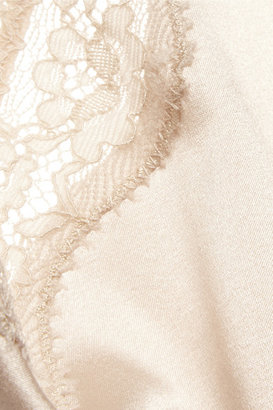 Stella McCartney Clara Whispering Lace-trimmed Stretch-silk Thong - Pastel pink