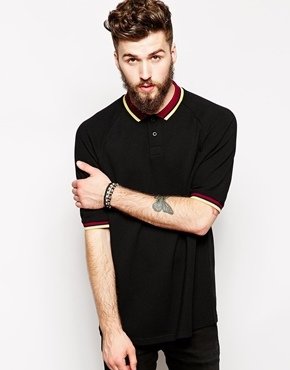 ASOS Oversized Polo Shirt With Tipped Collar