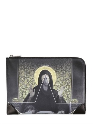 Givenchy Madonna & Flower Printed Leather Pouch