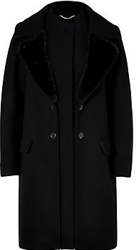 Moschino Wool Coat with Mink Trim