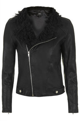Topshop Womens **Faux Leather Jacket by Goldie - Black